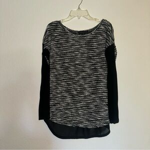 Sanctuary Black and White Striped Long Sleeve Top